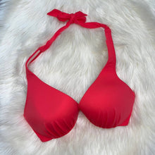 Load image into Gallery viewer, Size 34DD Victoria’s Secret Hot Pink Coral Swim Suit Halter Top
