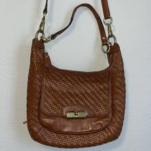 Load image into Gallery viewer, Coach Kristin Woven Brown Leather Purse
