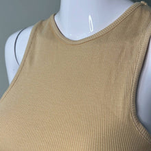 Load image into Gallery viewer, Size 4 Missguided Nude Ribbed High Neck Sleeveless Thong Body Suit
