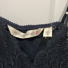 Load image into Gallery viewer, Medium Victoria’s Secret Vintage Navy Blue/ Black Lace Babydoll Lingerie Top

