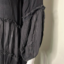 Load image into Gallery viewer, Small Free People In The Moment Black Boho Oversized Midi Dress With Sleeves

