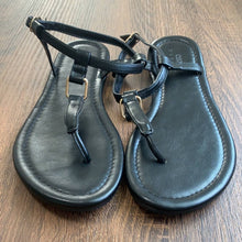 Load image into Gallery viewer, Size 8 Wide ASOS DESIGN NWOT Wide Fit Black Fulfil hardware flat sandals
