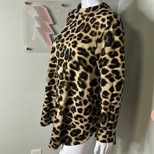 Load image into Gallery viewer, Size Large MOA USA Long Sleeve Leopard High Neck Tunic Top
