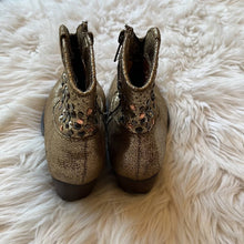 Load image into Gallery viewer, Kids Size 1 Frye Deborah Studded Gold Western Booties
