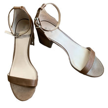 Load image into Gallery viewer, Size 11 Call It Spring Brown Single Strap Wooden Block Sandal Heel
