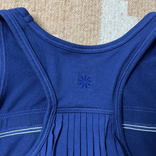 Load image into Gallery viewer, Kids Medium Athleta Girl Navy Blue Racerback Tank With Ruffles On Back
