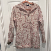 Load image into Gallery viewer, Large Catalina Light Pink White Western Printed Quarter Zip Pull Over Jacket
