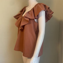 Load image into Gallery viewer, Large Express NWT Tafetta Ruffle Top Shirt
