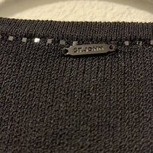 Load image into Gallery viewer, Small St. John Sport By Marie Gray Black Wool V-Neck Sleeveless Sweater Top
