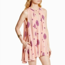 Load image into Gallery viewer, Medium Free People Peach &amp; Purple Tree Swing Tunic Keyhole Dress
