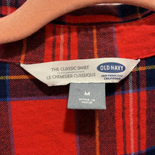 Load image into Gallery viewer, Medium Old Navy Women’s The Classic Shirt Red Plaid Light Flannel Button Up
