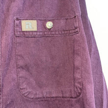 Load image into Gallery viewer, Medium Wrangler Riggs Men's Burgundy Workwear Solid Twill Button Up Shirt
