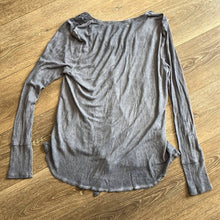 Load image into Gallery viewer, Sz Large Knox Rose Boho Blue Lace Long Sleeve Thin Front Tie Thermal Shirt
