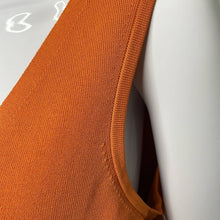 Load image into Gallery viewer, Size XL Lafayette 148 NWT Orange Stretchy V-Neck Ribbed Tank Top
