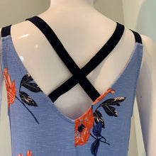 Load image into Gallery viewer, Medium Maurices NWOT Blue &amp; Orange Floral Criss Cross Tank Top
