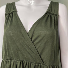 Load image into Gallery viewer, Size 3X Torrid OLIVE FAUX WRAP BABYDOLL TANK Top
