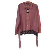 Load image into Gallery viewer, Size XXL Tommy Hilfiger NWT Red &amp; White Gingham Print Tie Blouse
