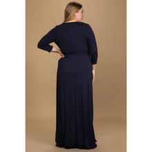 Load image into Gallery viewer, Size Large Lulus Garden District Navy Blue Wrap Maxi Dress
