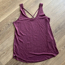 Load image into Gallery viewer, Small Garage Maroon Plum Purple Criss Cross Strapy Tank Top

