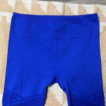 Load image into Gallery viewer, Large Fabletics Blue High Waisted Perforated Cut Out Leggings
