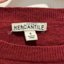 Load image into Gallery viewer, Small J. Crew Mercantile Red Crew Neck Wool Sweater Top
