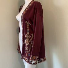 Load image into Gallery viewer, Size XL Soft Surroundings Boho BELLA COZY TOPPER - FLEECE KNIT Embroidered Cardigan
