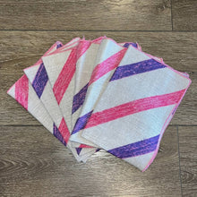 Load image into Gallery viewer, Magenta Pink &amp; Purple Stripe Cloth Napkins

