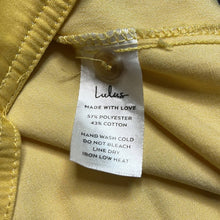 Load image into Gallery viewer, Small Lulu’s Go The Extra Mile Light Yellow Oversized Button-Up Top
