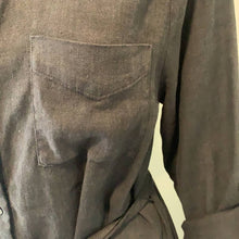 Load image into Gallery viewer, Size Large NYDJ NWOT Linen Long Sleeve Shirtdress In Black
