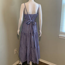 Load image into Gallery viewer, Size 6 J. Crew Garratt Tiered Ruffle Striped Cotton Poplin Maxi Dress
