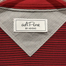 Load image into Gallery viewer, Size XL AdiPure By Adidas NWOT Red &amp; Black Stripe Short Sleeve Men’s Polo Shirt
