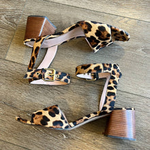Load image into Gallery viewer, Size 9.5 J. Crew Penny Ankle-Strap Sandals In Leopard Calf Hair
