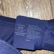 Load image into Gallery viewer, Size 38F Soma Navy Blue Lace Stunning Support Full Coverage Plus Size Bra
