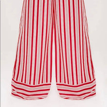 Load image into Gallery viewer, Size 8 Pretty Little Thing NWT Red Contrast Stripe Mix Wide Leg Pants
