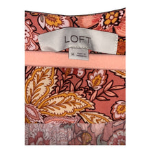 Load image into Gallery viewer, Loft Coral Pink Yellow Paisley Floral Print Long Sleeve Button Up
