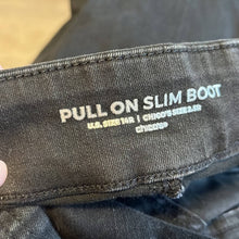 Load image into Gallery viewer, Size 14 Chicos Plus Pull On Slim Boot Cut Black Denim Jeans
