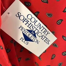 Load image into Gallery viewer, Size 24W Country Sophisticates By Pendleton NWT Plus Size Vintage Red Button Up Shirt
