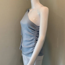 Load image into Gallery viewer, Size Medium Anthropologie NWT Light Blue One Shoulder Ribbed Ruffle Top
