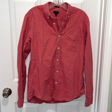 Load image into Gallery viewer, Medium J. Crew Men’s Red Cotton Oxford Long Sleeve Button Up Shirt
