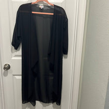 Load image into Gallery viewer, Small Lularoe Black Sheer Duster Overlay
