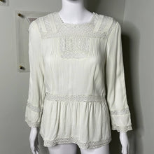 Load image into Gallery viewer, Size 10 J. Crew Point Sur Cotton Vintage White Lace Peasant Top
