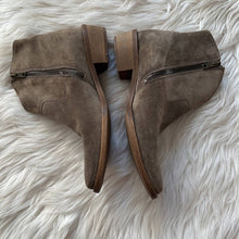 Load image into Gallery viewer, Sz 6.5 Madewell 1937 Barnwood Ankle Suede Leather Boots Booties Olive Green
