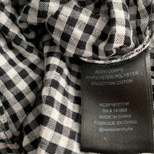 Load image into Gallery viewer, Medium Kendall &amp; Kylie Black &amp; White Gingham Print Off Shoulder Ruffle Top
