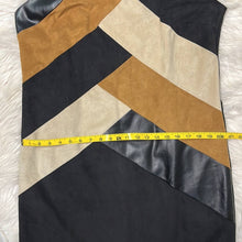 Load image into Gallery viewer, Large Chicos Black Sleeveless Neutral Color Block Suede Leather Dress
