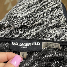 Load image into Gallery viewer, 1X Karl Lagerfeld Paris Black White Heather Button Up Jacket
