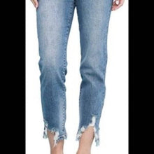 Load image into Gallery viewer, Size 25 Judy Blue High Waisted Distressed Frayed Hem Skinny Jeans
