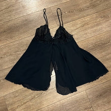 Load image into Gallery viewer, Medium Victoria’s Secret Vintage Navy Blue/ Black Lace Babydoll Lingerie Top
