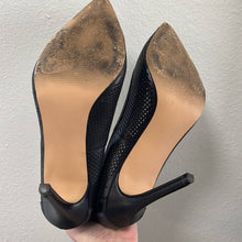 Load image into Gallery viewer, Size 9.5 Steve Madden Black Pointy Toe Perforated Pagen Stiletto Heels
