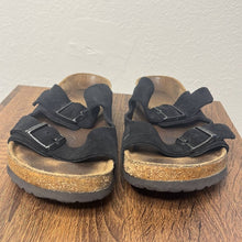 Load image into Gallery viewer, Size 11 Birkenstock Black Arizona Suede Leather Double Strap Buckle Sandals
