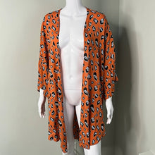 Load image into Gallery viewer, Small/ Medium 143 Story By Line Up Boutique Orange Blue Leopard Print Kimono
